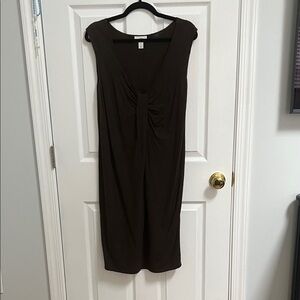 LOFT Dark Brown Midi Dress